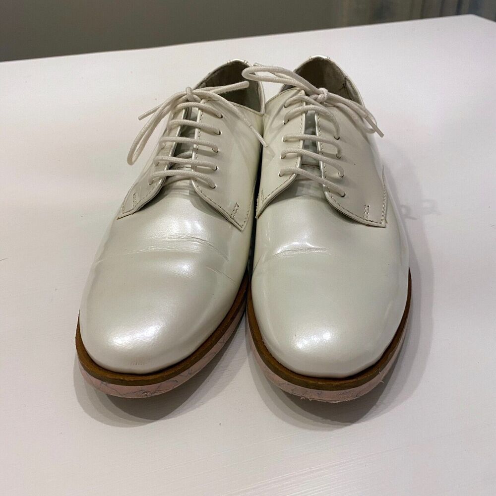 Ted Baker Loomi Women's Oxford Lace Up Pearl White‎ Dress Designer Shoes Size 7